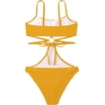 thumbnail image 2 of GHSDFBB Ring Linked Cut-Out One Piece Swimsuit Scoop Neck Lace Up Back Monokini Bathing Suit, 2 of 5
