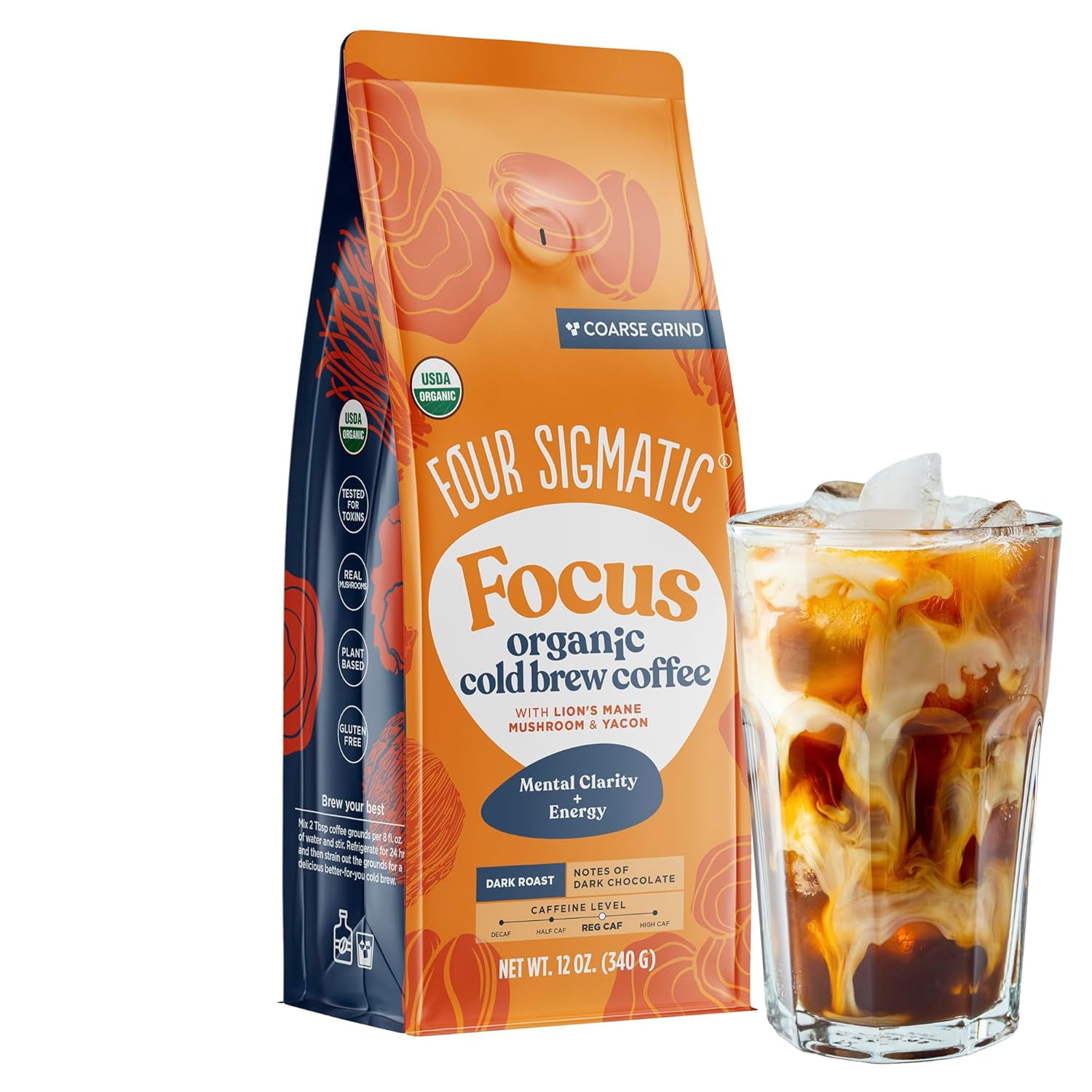 Four Sigmatic Organic Ground Mushroom Coffee | Dark Roast