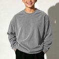 thumbnail image 2 of Timegard Boys Clothes Fall Crew Neck Sweatshirts Corduroy Kids Drop Shoulder Long Sleeve Oversized Pullover Tops, 2 of 8