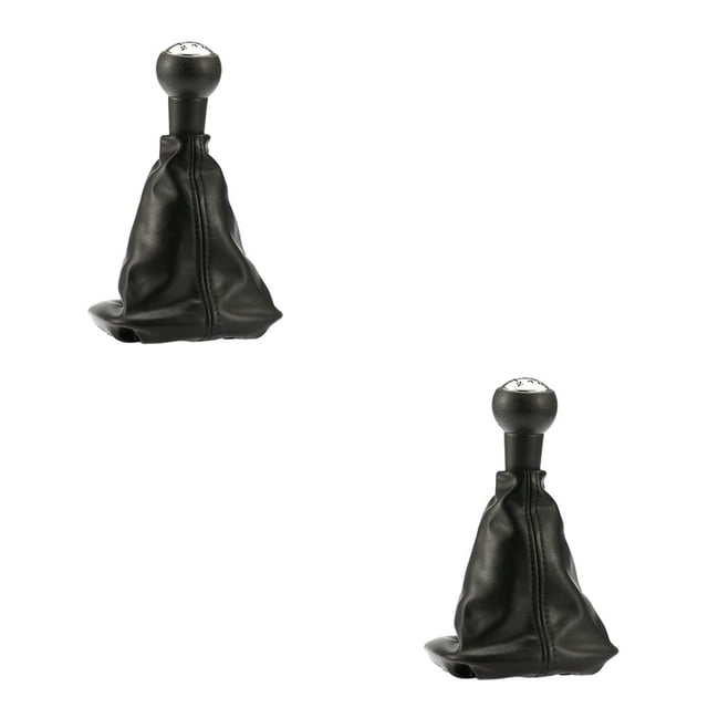 relayinert Gear Knob Leather Car Gear Lever Automobile Repair Accessory Replacement for 307/206/406 2Set