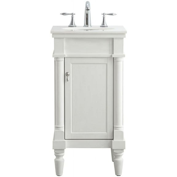 Elegant Kitchen and Bath 18 inch Single Bathroom vanity in antique white