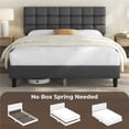 thumbnail image 5 of Yaheetech Queen Size Upholstered Platform Bed with Square Tufted Headboard, Dark Gray, 5 of 8