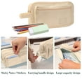 thumbnail image 5 of Btomtd Canvas Pencil Case Multifunctional Pencil Bag Multi Layer Pencil Pouch Pencil Box with Zipper Gifts Stationery Organizer, Beige, 5 of 6