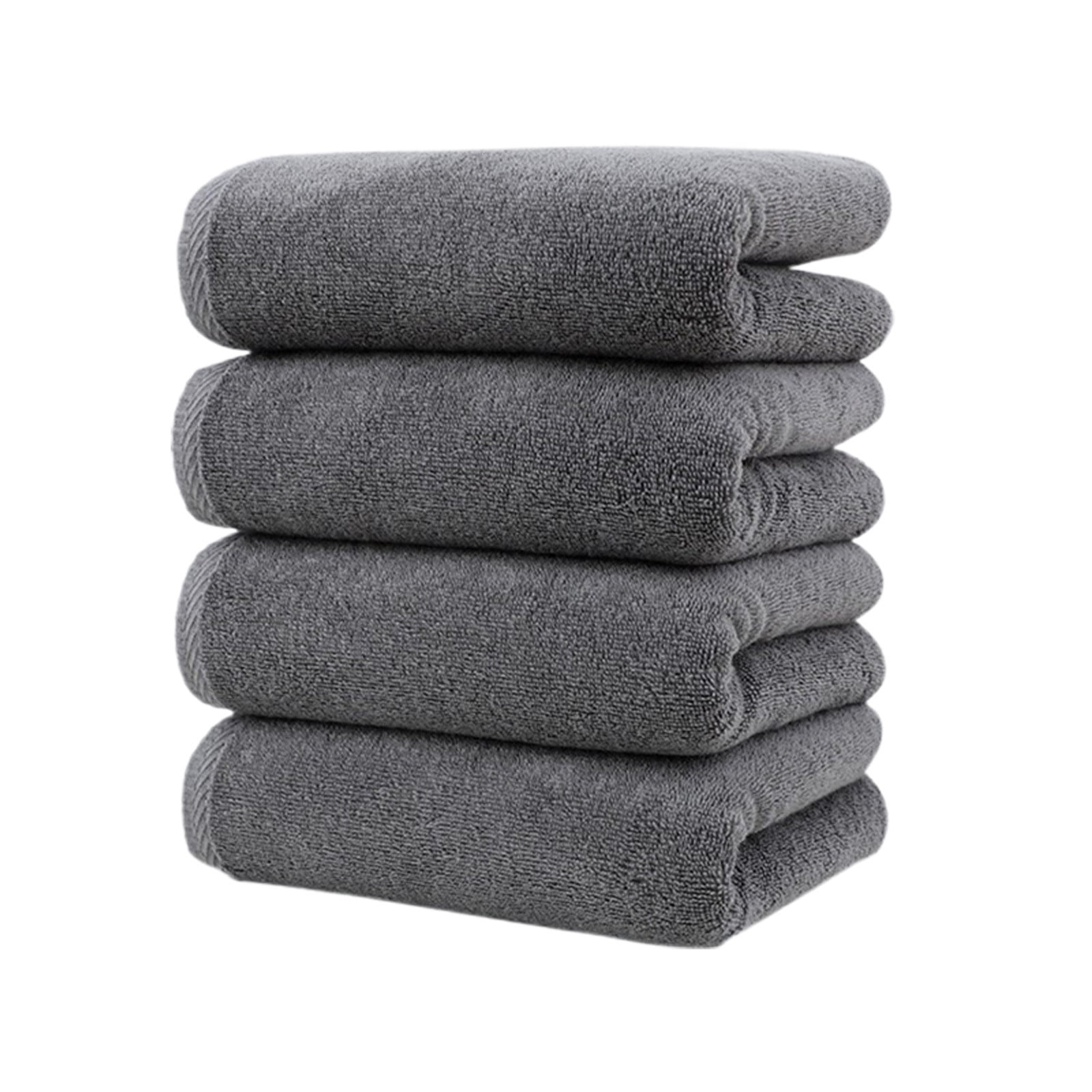 JeashCHAT 4 Pcs Hand Towels Set, Cotton Hand Towel Face Towel Washcloth, Super Soft Highly Absorbent Quick Dry Towels for Bathroom Gym Shower Hotel, 13.8"x30.7", Black