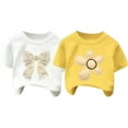 thumbnail image 3 of Up to 65% Off 2PC Summer Fashion Boys And Girls Printed Short Sleeved T-shirt Children's Stylish Top 6 Years, Yellow, 3 of 4