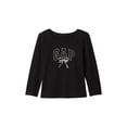 thumbnail image 1 of Remera gráfica de manga larga para bebé niña GAP, True Black, 12-18 meses, 1 of 2