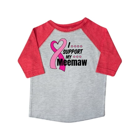 

Inktastic Breast Cancer Awareness I Support My Meemaw with Pink Ribbon Gift Toddler Boy or Toddler Girl T-Shirt