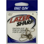 Eagle Claw Lazer Sharp Baitholder Down Eye Offset Fishing Hook, Bronze