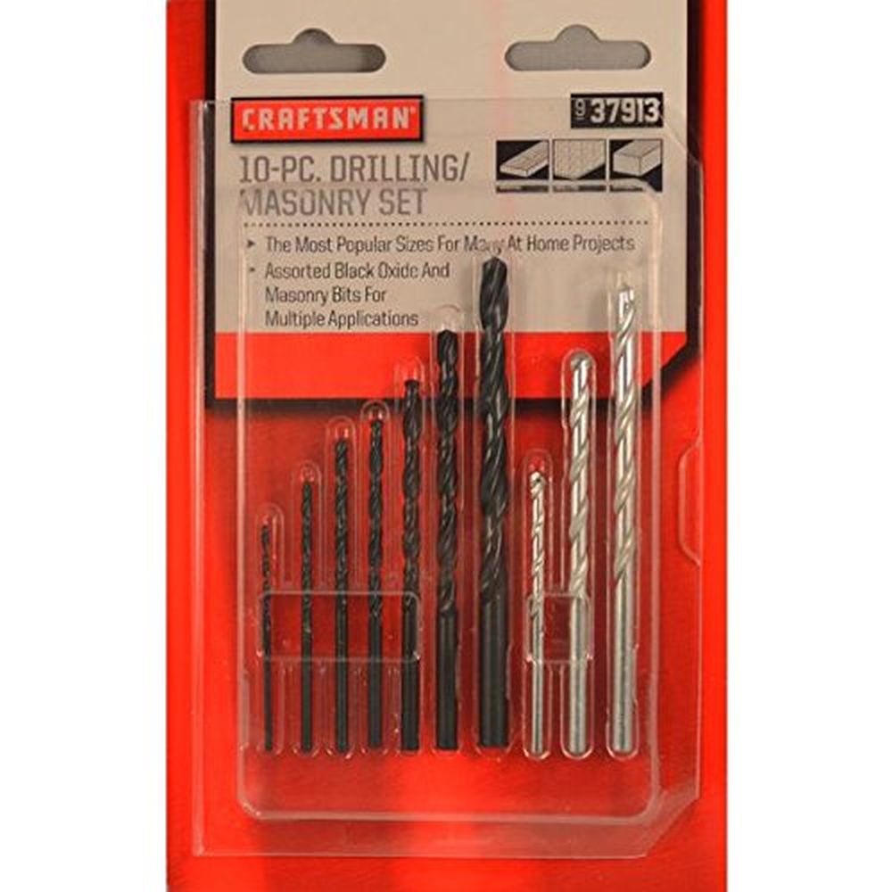 Craftsman SRS37913A BLK Ox Drill Bit/Masonry Set Drill Bits from 1/16