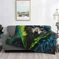 thumbnail image 2 of Naloa Realistic Style Wolf Warrior Flannel Blankets - Thick and Warm Blanket for Winter, Soft Fuzzy Plush King Blanket for All Seasons50"x40", 2 of 6