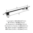 thumbnail image 6 of Amerock Stature Matte Black 24 inch (610mm) Towel Bar, 6 of 8