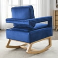 thumbnail image 2 of UWR-Nite Nursery Rocking Chairs with Tall Back and Side Pocket, Upholstered Fabric Nursery Chairs, Nursing Chair with Rubber Wood Legs, Rocker Glider Chair for Nursery, Living Room, 2 of 7