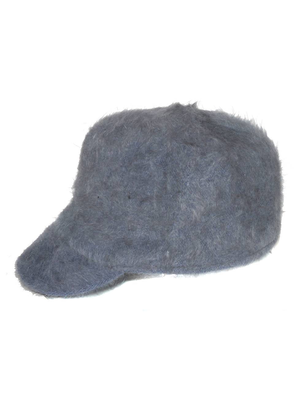 Ladies Faux Fur Military Cadet Style Hat, Gray