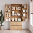 thumbnail image 2 of Mintazer 72" Modern Fluted Freestanding Kitchen Pantry Storage Cabinet with 2 Door & 2 Drawers, Large Storage Hutch with 8 Spice Door Racks for Kitchen Dining Room Bathroom, Natural, 2 of 13