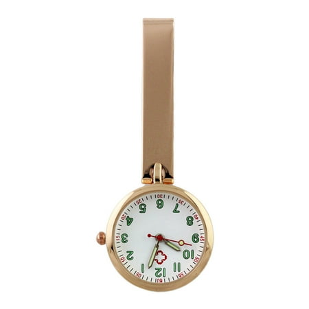 

FRCOLOR Exquisite Pocket Watch Professional Hanging Watch Fashion Steampunk for Nurse Doctor ( Rose Gold and Green Number)