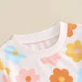 thumbnail image 5 of Okbabeha Toddler Girl Summer Clothes Baby Girls Floral T Shirt Shorts Set Infant Boho Flower Outfit 2pcs Matching Suit, 5 of 7