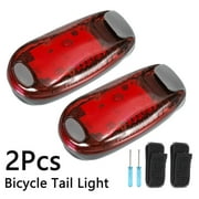 2Pcs Bicycle Tail Light Led Night Running Light Waterproof Outdoor Sports Running Warning Light With Clip Buckle Helmet Light Backpack Light