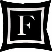 Thumbprintz Classic Block Monogram Decorative Pillow, Black