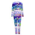 thumbnail image 5 of Game Kirby Character Womens Pajama Set Loungewear Cozy Soft House Wear Sets Long Sleeve Round Neck T Shirt Top Bottom Pants Sleepwear, 5 of 9