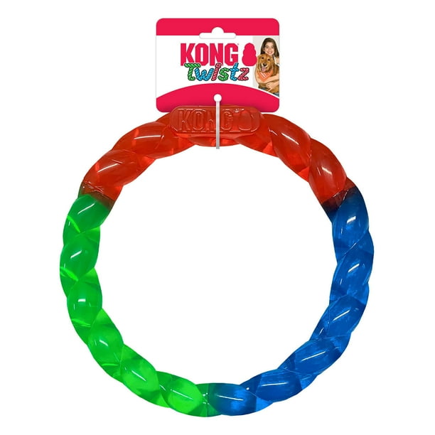 KONG - Aro de Juguete para Perros Twistz (Rojo, Verde, Azul)