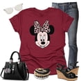 thumbnail image 3 of Minnie Leopard Print Bow Portrait, Animal Kingdom Shirt, Safari Shirt Casual Short Sleeve Shirt (Medium, Raspberry), 3 of 7