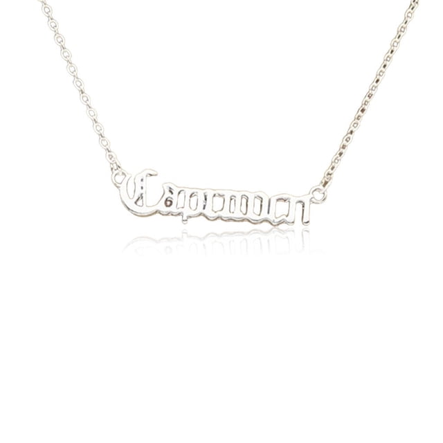 Qarigey Inglés letra doce signo del zodiaco constelaciones tema amistad collar Ins joyería cadena colgante Capricornio plata Type3 NO3
