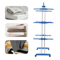 Heavy Duty Laundry Clothes Drying Rack Foldable Garment Rolling Dryer Hanger for Indoor or Outdoor Use