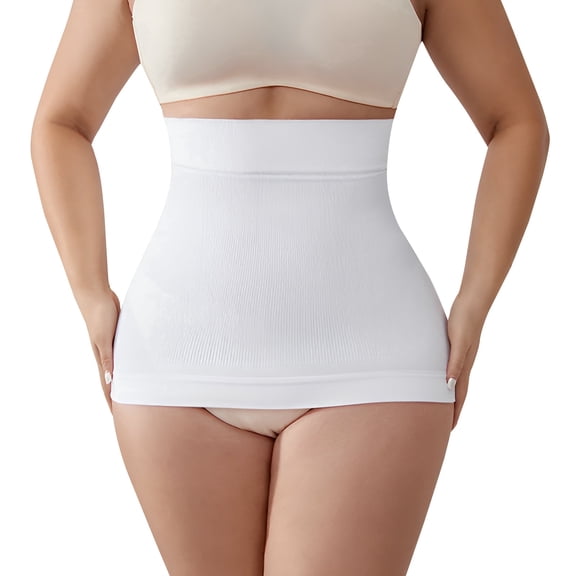 Takusun Womens' Waist Trainer Tummy Control Waist Cincher Slim Body Shaper White