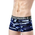 thumbnail image 2 of Jinhomg Mens Camo Boxers Underwear Lightweight Comfy Mid Waist Boxer Briefs Elastic Waistband Underpants Gym Sportswear Clearance Items for Women Blue XL, 2 of 3