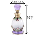 thumbnail image 2 of YU FENG Bouteille de Parfum en Verre Cristal Antique 15ml - Petite Fleur Ornée Rétro Fantaisie Ronde Rechargeable (Violet), 2 of 7