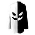 thumbnail image 4 of Kaprioy Halloween Shirts for Women 3/4 Sleeve Tops Halloween Block Color Pumpkin Printed V Neck Fall Fashion Blouse Funny Tops White, XXXXXL, 4 of 5