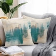 thumbnail image 2 of Abstract Outdoor Pillow Covers Pack of 2 Retro Watercolor Green Modern Waterproof Throw Pillow Covers Decorative Cushion Cases for Patio Garden Tent Balcony Couch 20x20 inch, 2 of 8