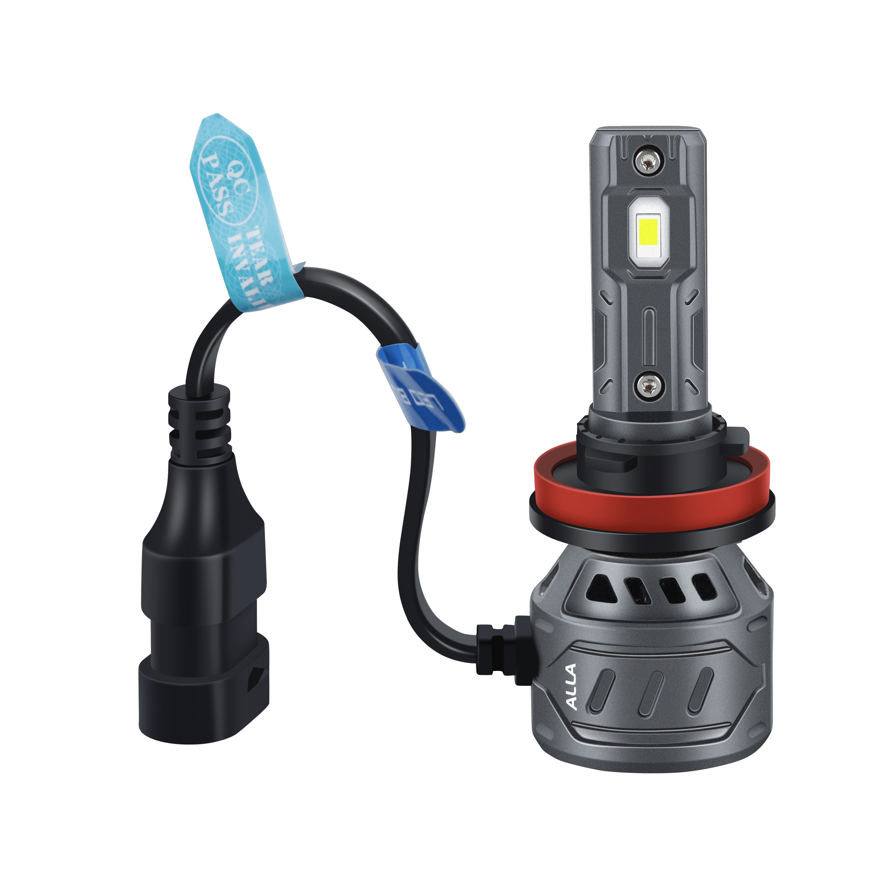 Alla Lighting S-HCR H8 H9 H11 LED Bulbs, Headlights/Fog Lights/DRL, 6500K Xenon White 10000Lms Xtreme Super Bright Upgrade Halogen, HID Headlamps