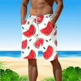 thumbnail image 2 of Men Swim Shorts Mens Summer Digital 3D Watermelon Printed Quick Drying Shorts Elasticated Waisted Beach Pants Swim Trunks for Men Red XXXL, 2 of 4
