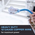 thumbnail image 6 of Iron Forge Cable 50 Ft All-Weather Extension Cord for Outdoor & Indoor Use - 12/3 SJEOW Lighted 3 Prong Extension Cord - for Cold & Hot Temperatures, 6 of 8