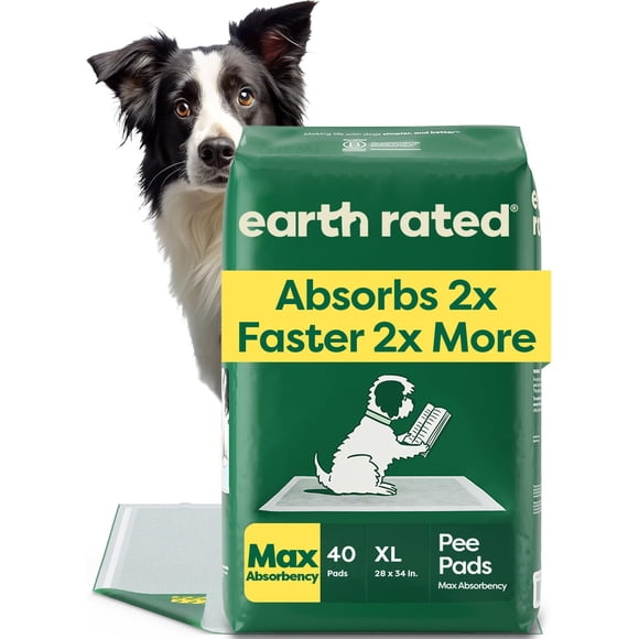 Empapadores para cachorros Earth Rated XL 71 x 86 cm, máxima absorción, 40 unidades