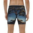 thumbnail image 2 of Men's Boxer Briefs, Deep Blue Starry Sky Moon Tree Soft and Breathable Mens Underwear Boxer Briefs With Widen Waist, 2 of 5