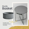 thumbnail image 2 of LEDREM Multifunctional Round Bedside Table with Power Socket, Stable U-Shape Support Leg Accent Table, Quick Assembly Side Table with Large Capacity Fabric Storage Bin for Apartment, Dorm, 2 of 5