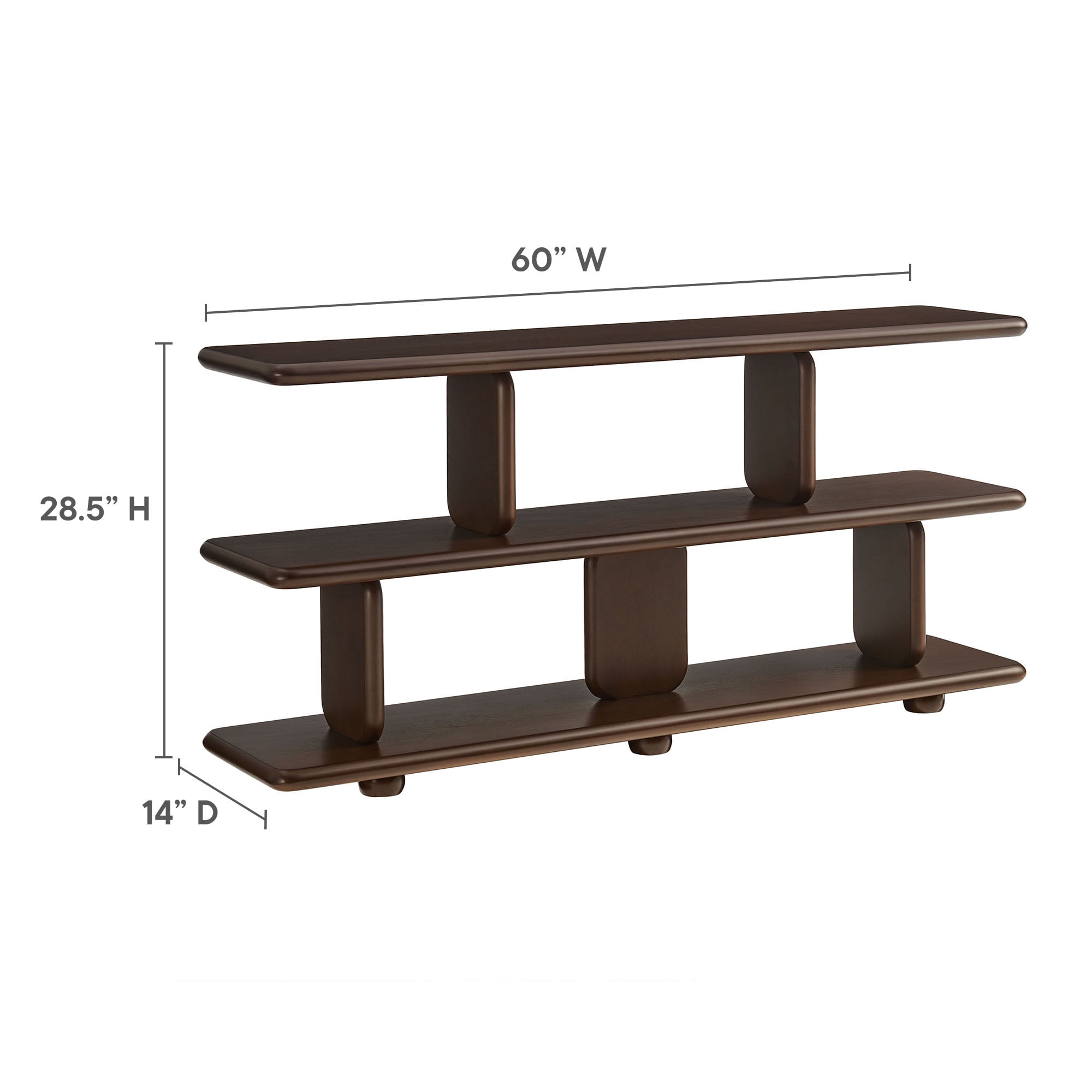 Modway Lyle Bookshelf in Walnut