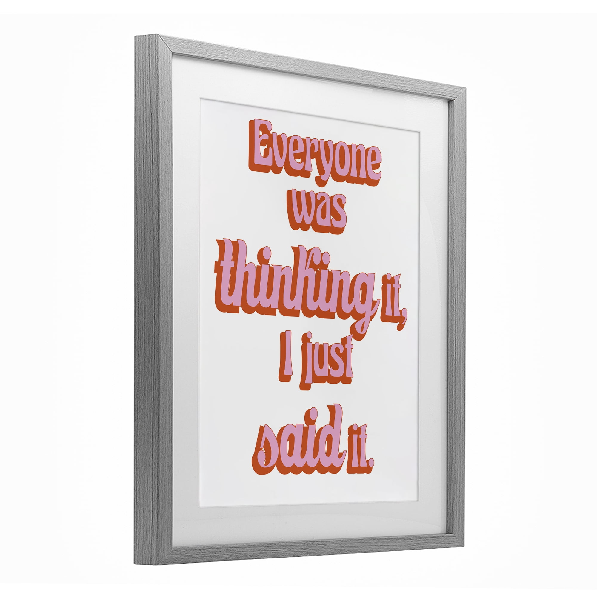 Stupell Industries Everyone Was Thinking It Gray Framed Print Under Glass, design by Elizabeth Medley