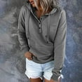 thumbnail image 5 of Baqcunre Hoodies For Women Autumn Women'S Long Sleeved Loose Casual Hooded Drawstring Pocket Hoodie Fall Clothes Womens Sweaters Grey XXL, 5 of 6