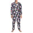 thumbnail image 3 of Sikiie Rabbit And Rose Mens Pajama Set, Soft Warm Long Sleeve Sleepwear, Cozy Button-Down Pjs for Men-Medium, 3 of 7