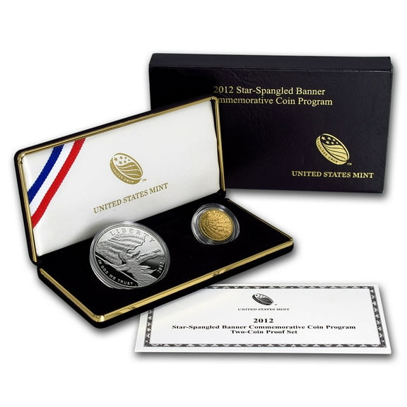 2012-W 2-Coin Commem Star Spangled Banner Proof Set (w/Box & COA)
