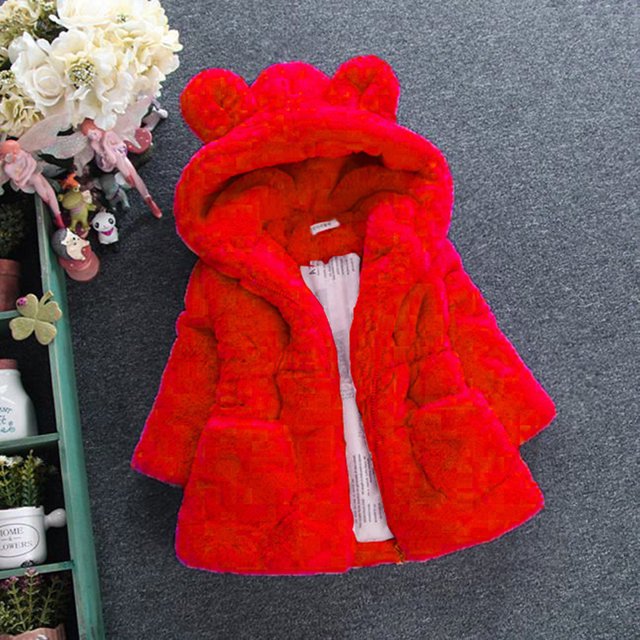 1-7 Años Chamarra De Bebé Niñas Otoño Invierno Abrigo De Piel Sintética Cálida Para Navidad Princesa Ropa Exterior Moda Felpa Para Niños