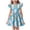 #0112-Sky Blue, variant on Favoffer Big Girls Dress Easter Print Flying Sleeve Round Neck Waist Defined Comfy Casual Spring Summer Sun Dress For Kids Daily Wear 3-14Y