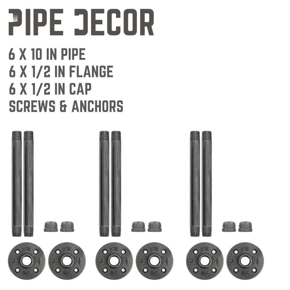 1/2 In X 10 In  Shelf Bracket Kit, 6 Pack