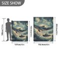 thumbnail image 6 of Yayeee Throw Blanket for Couch Soft Warm 50" x 60" Sofa Chair Bed Decoration, Beige Floating Whale, 6 of 7