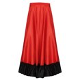 thumbnail image 3 of Zaldita Kids Girls Spanish Flamenco Bull Dance Skirt Ruffled Hem Big Swing Long Skirts Belly Red B 150, 3 of 7