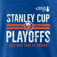 thumbnail image 4 of Men's Fanatics  Heather Royal New York Islanders 2024 Stanley Cup Playoffs Crossbar Tri-Blend T-Shirt, 4 of 4
