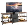 thumbnail image 7 of Bestier Farmhouse TV Stand with Shelves for TVs up to 65" for Living Room, Rustic, 7 of 7